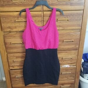 Express Fuchsia and Black Sleeveless Dress